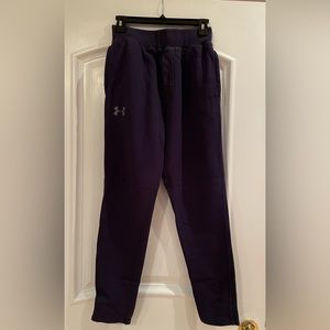 Under Armour men’s fitted fleece pant size M navy blue
